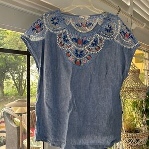 Boden Blue Linen Shirt